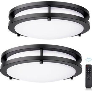 Mount Ceiling Light with Remote: 2 Pack 10 Inch Lights fixture, 3000K-4500K-6000